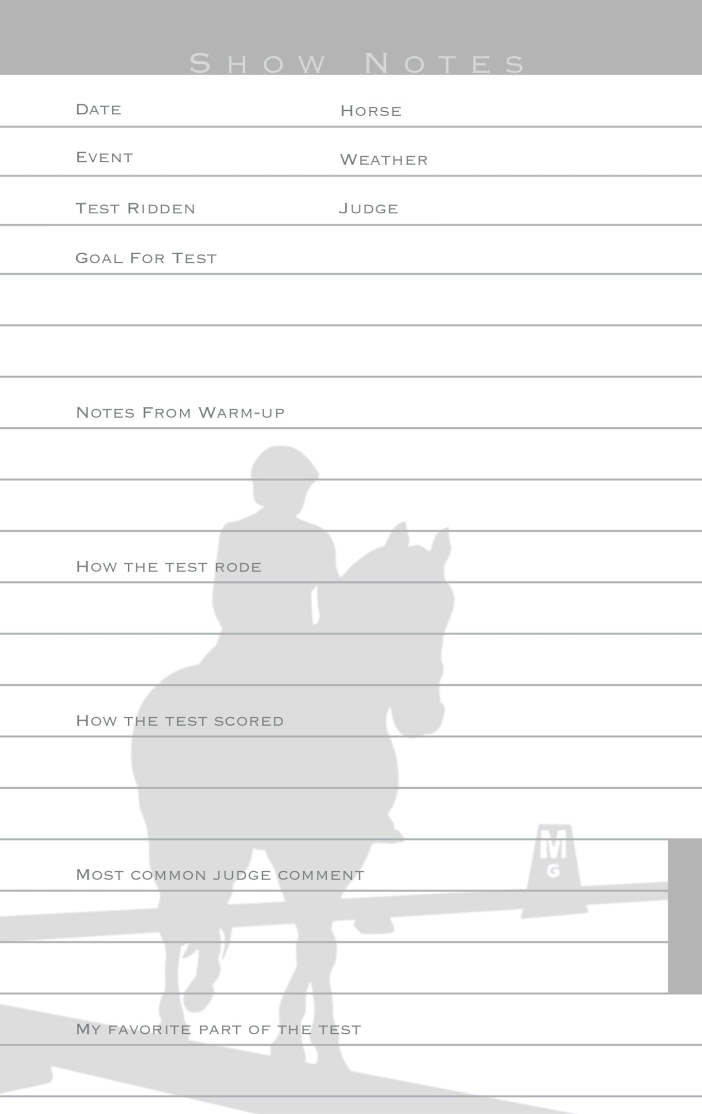 Bellwether Farm Riding Journal