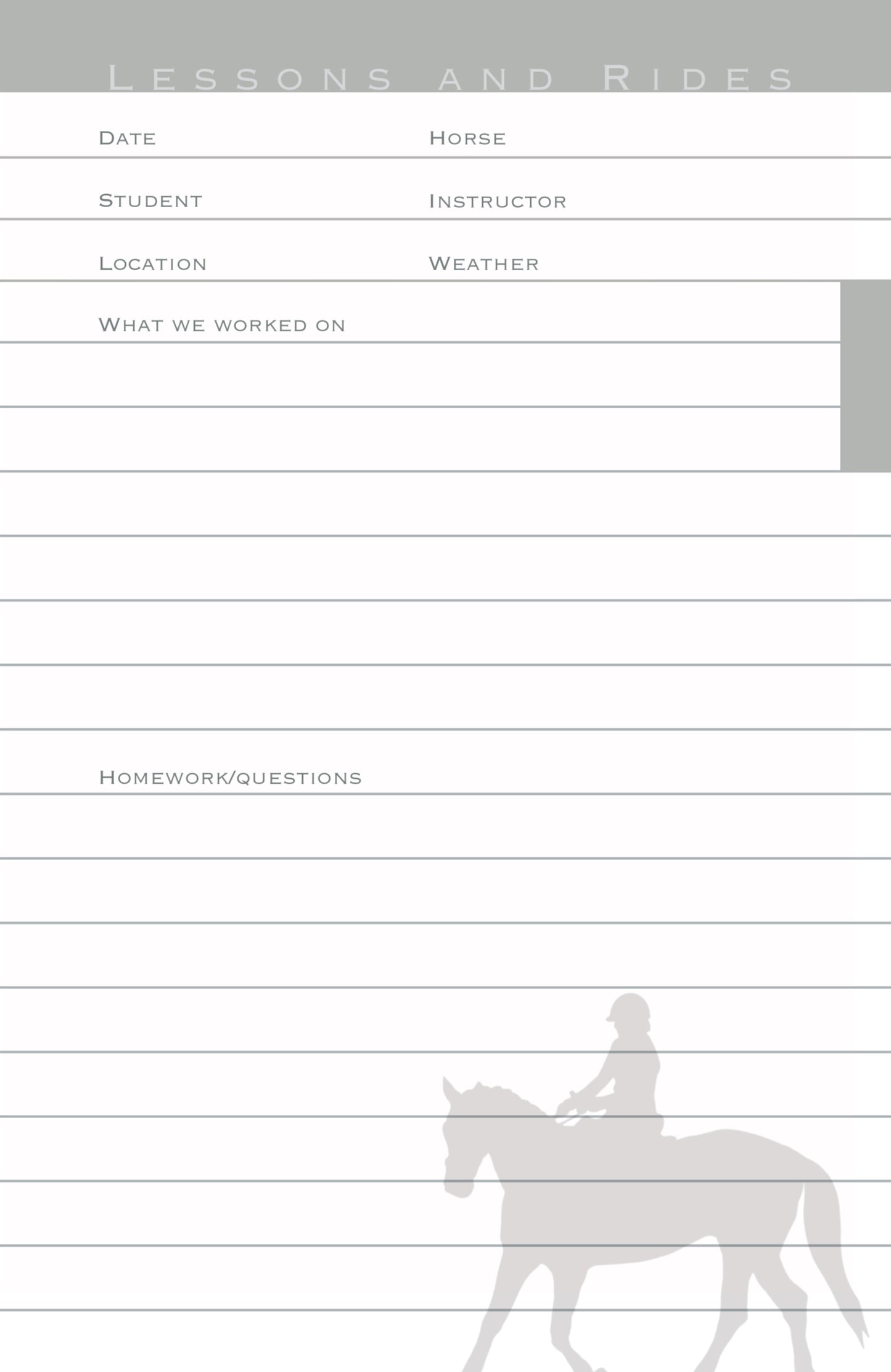 Bellwether Farm Riding Journal